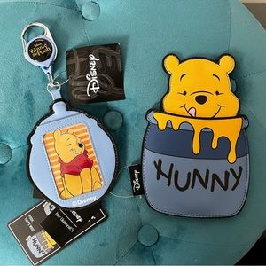 Disney Winnie the Pooh Cardholder Wallet Badge Holder Lanyard Bundle